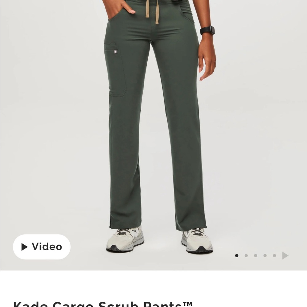 FIGS moss Kade Cargo Scrub Pants